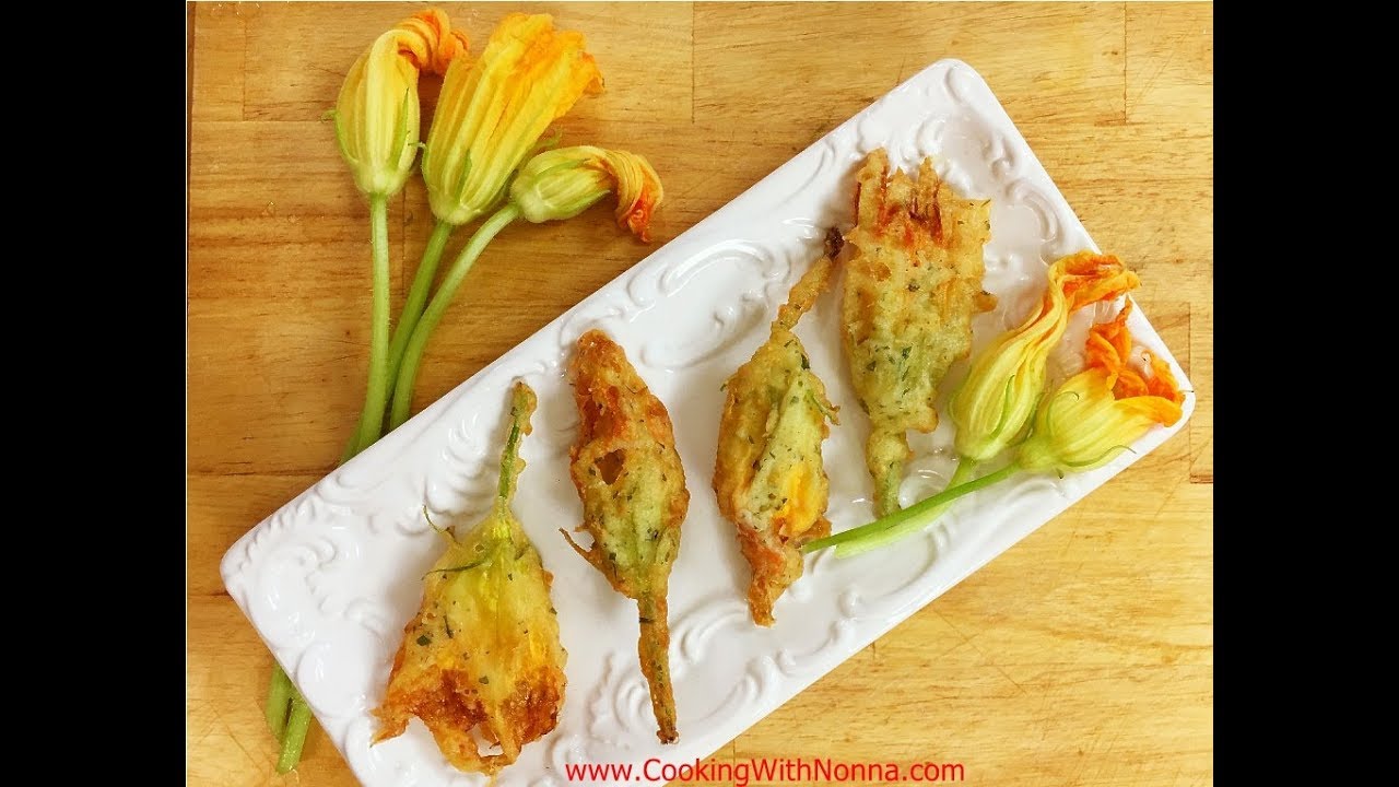 Fried Zucchini Flowers -  Rossella's Cooking with Nonna