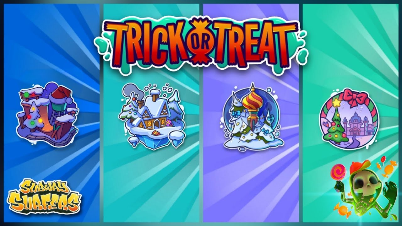 4 CHRISTMAS CITIES, 1 EPIC TRICK OR TREAT CHALLENGE! - SUBWAY SURFERS