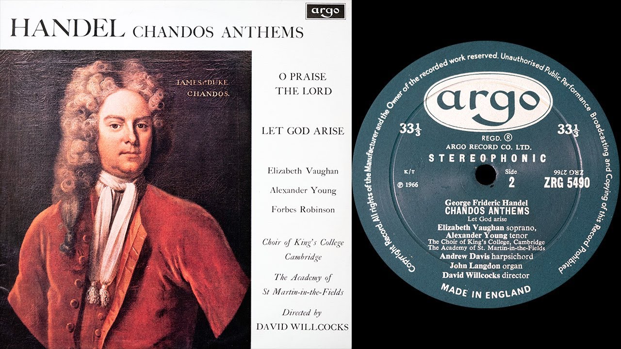 Handel - Chandos Anthem 'Let God Arise' (Willcocks) (vinyl: Shelter, Graham Slee, CTC Classic 301)