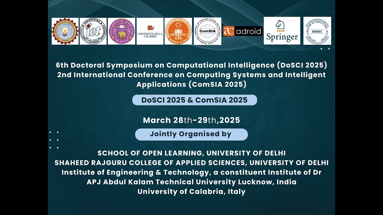 Inauguration Ceremony | DoSCI 2025 & ComSIA 2025 | March 28th -29th, 2025