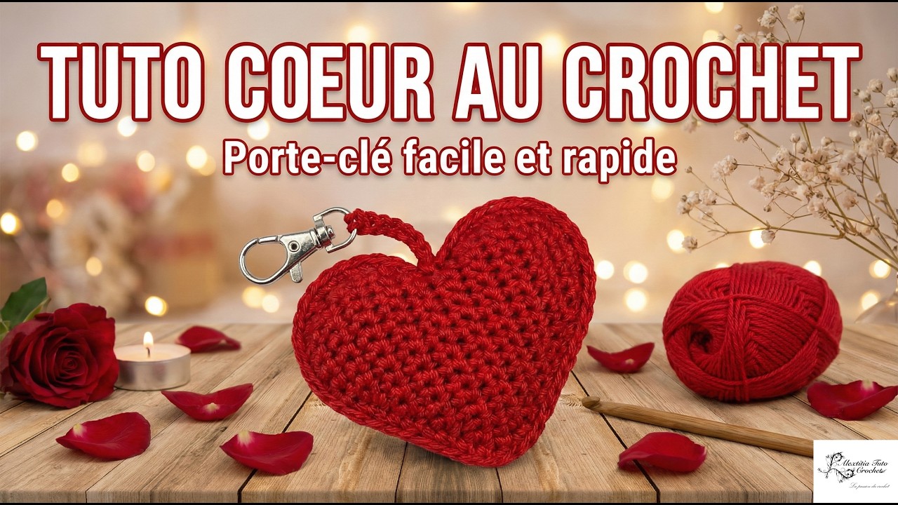 Tuto porte clé coeur au crochet