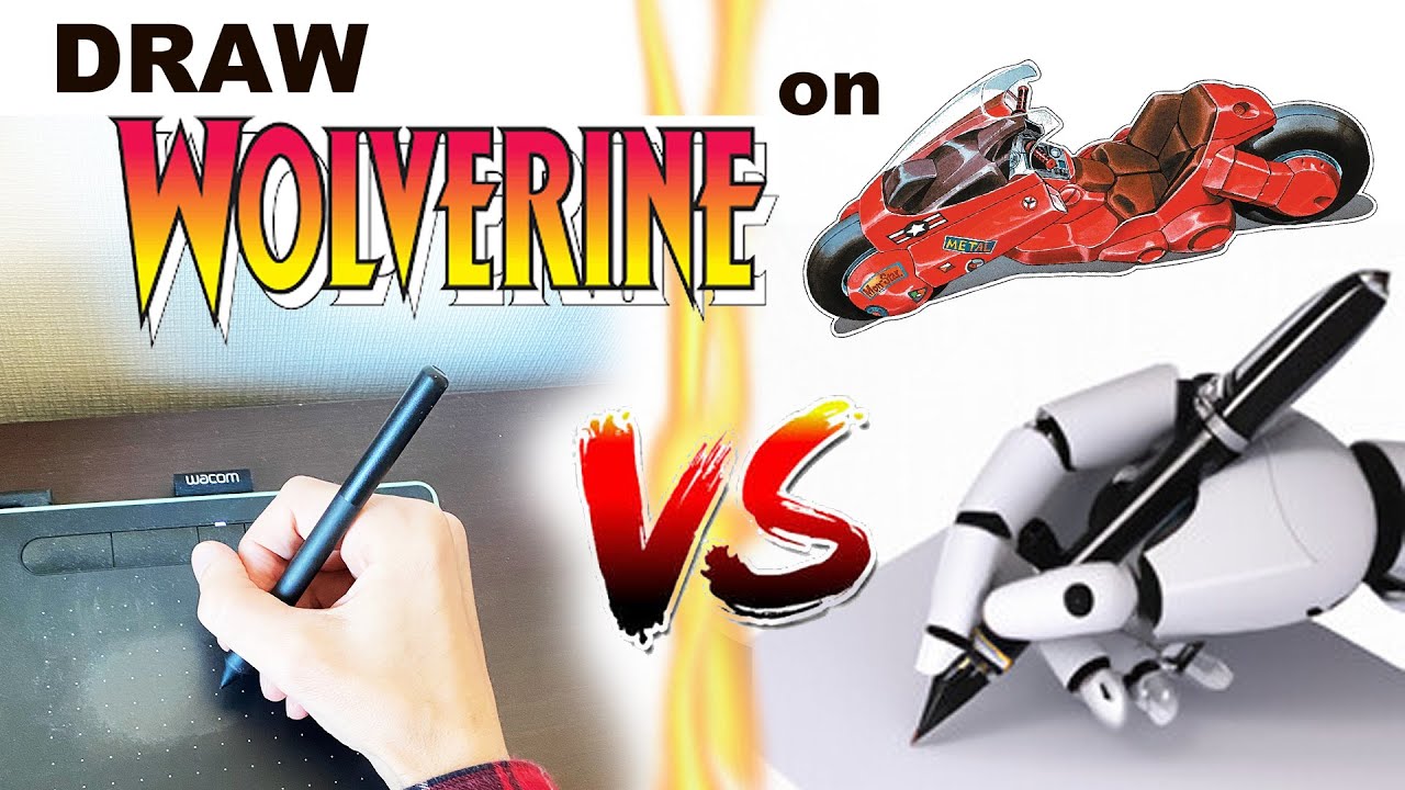 DRAW WOLVERINE on the AKIRA bike ! Me  v.s. AI -