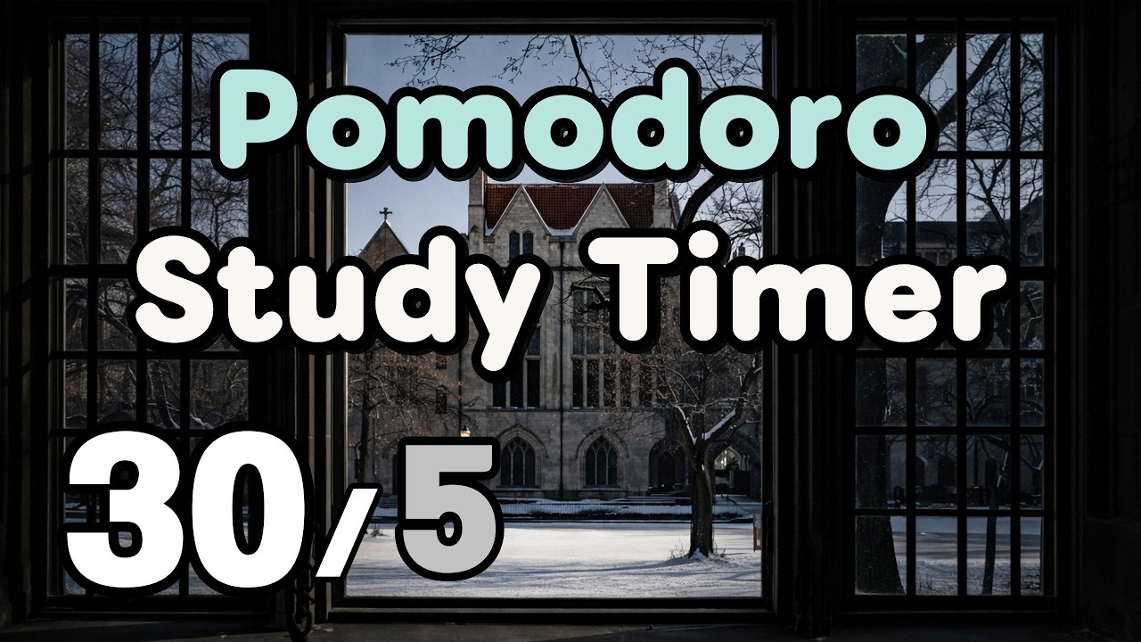 30/5 x2 Pomodoro Study Timer | Light Focus Session (No Lyrics)