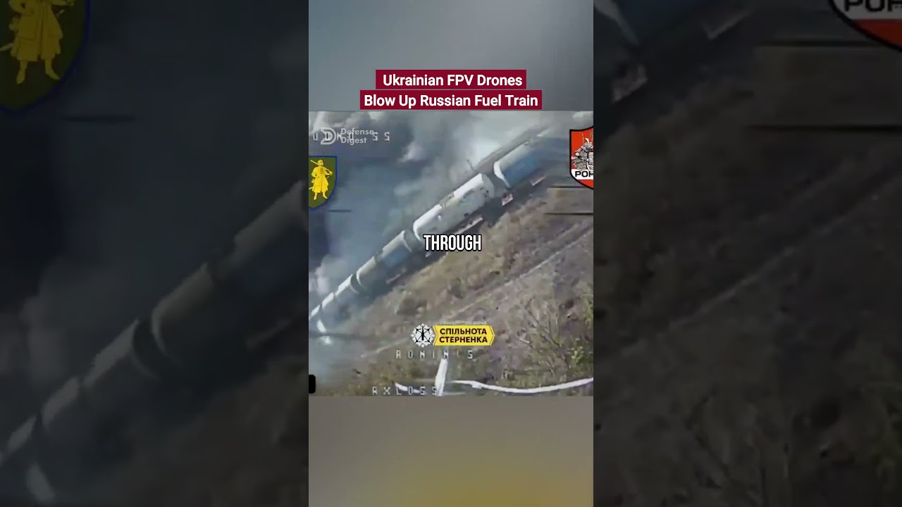 Ukrainian FPV Drones Blow Up Russian Fuel Train in Zaporizhzhia