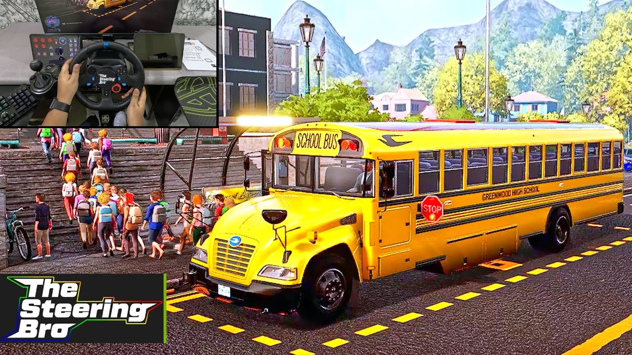 Ultimate School Bus Driving Experience - Bus Simulator 21 | G29 Steering Wheel Gear Shifter Gameplay
