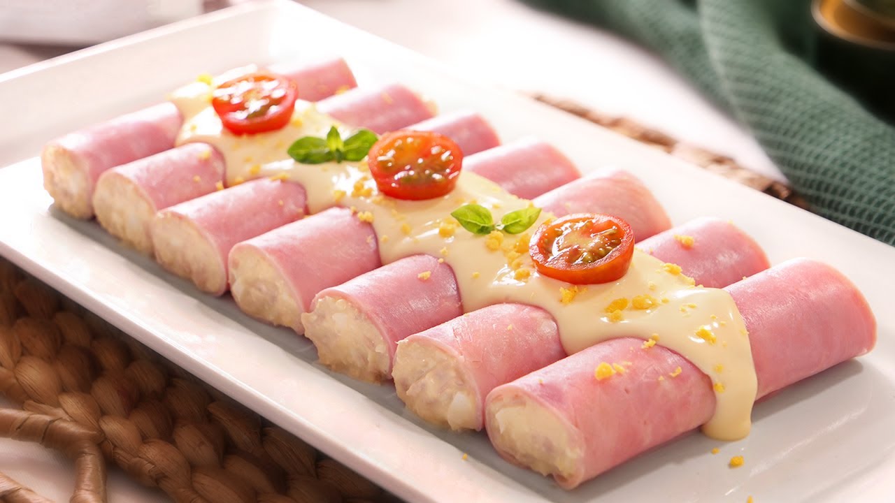 Очень простые и вкусные холодные каннеллони с ветчиной.