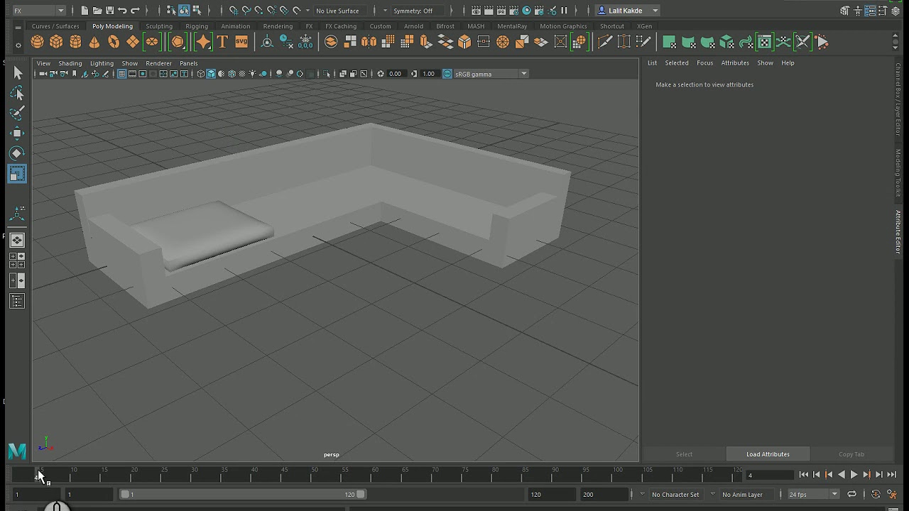 Sofa Set modeling on Maya 2018