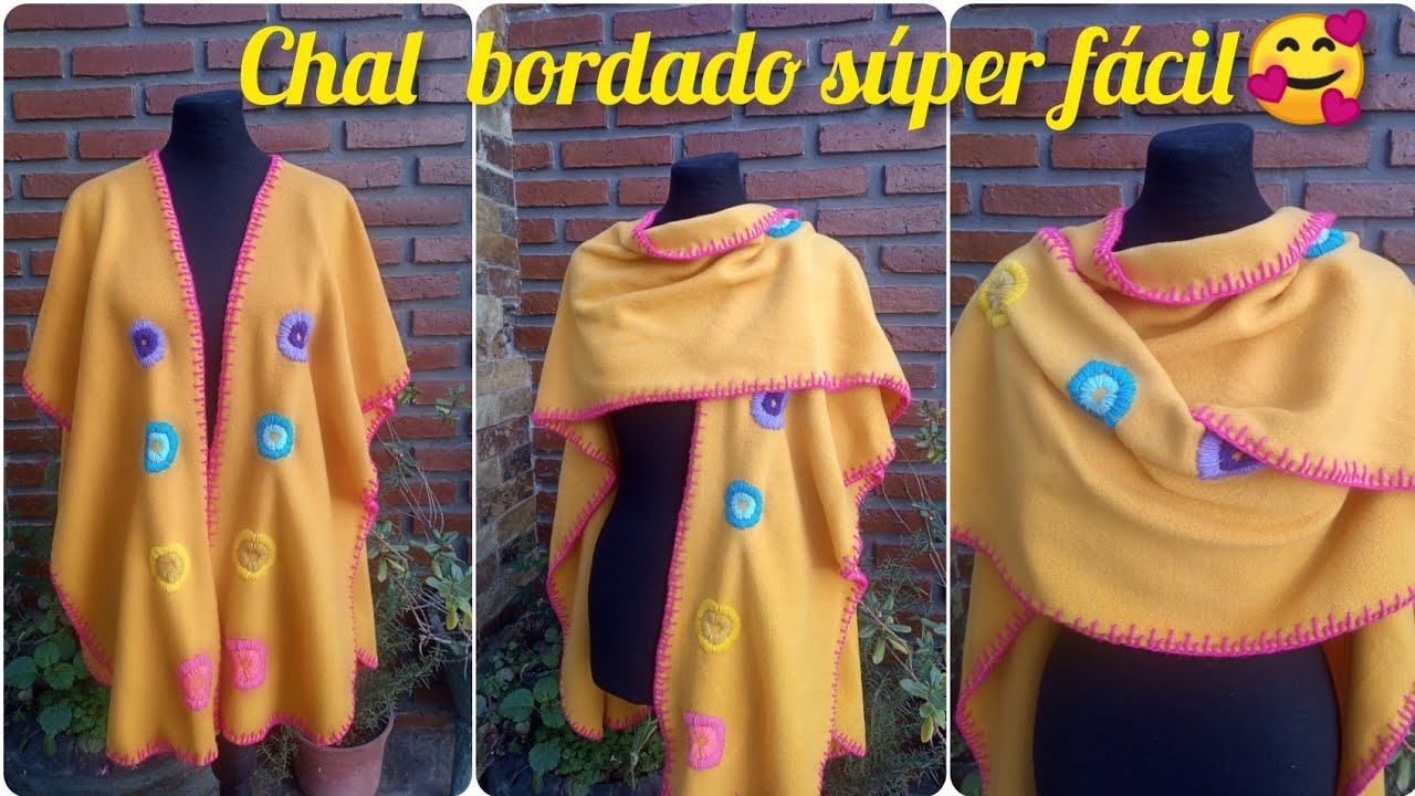 Chal bordado súper fácil totalmente hecho a mano 🥰