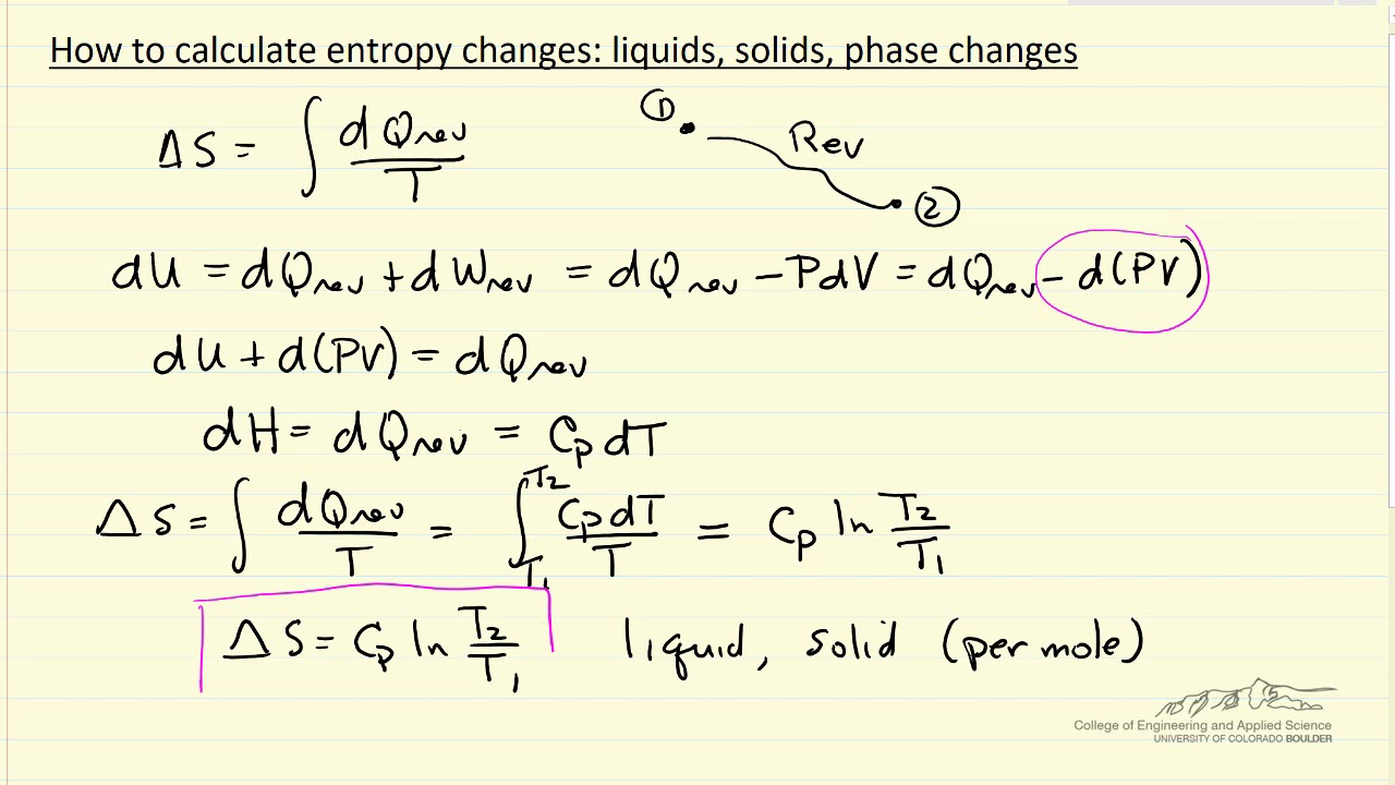 How To Calculate Entropy Changes: Liquids, Solids, and Phase Changes