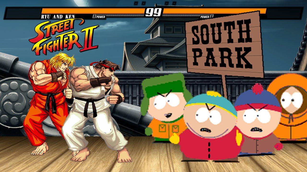 RYU & KEN vs SOUTH PARK: ERIC CARTMAN & STAN & KYLE & KENNY - HARDEST LEVEL INSANE FIGHT❗