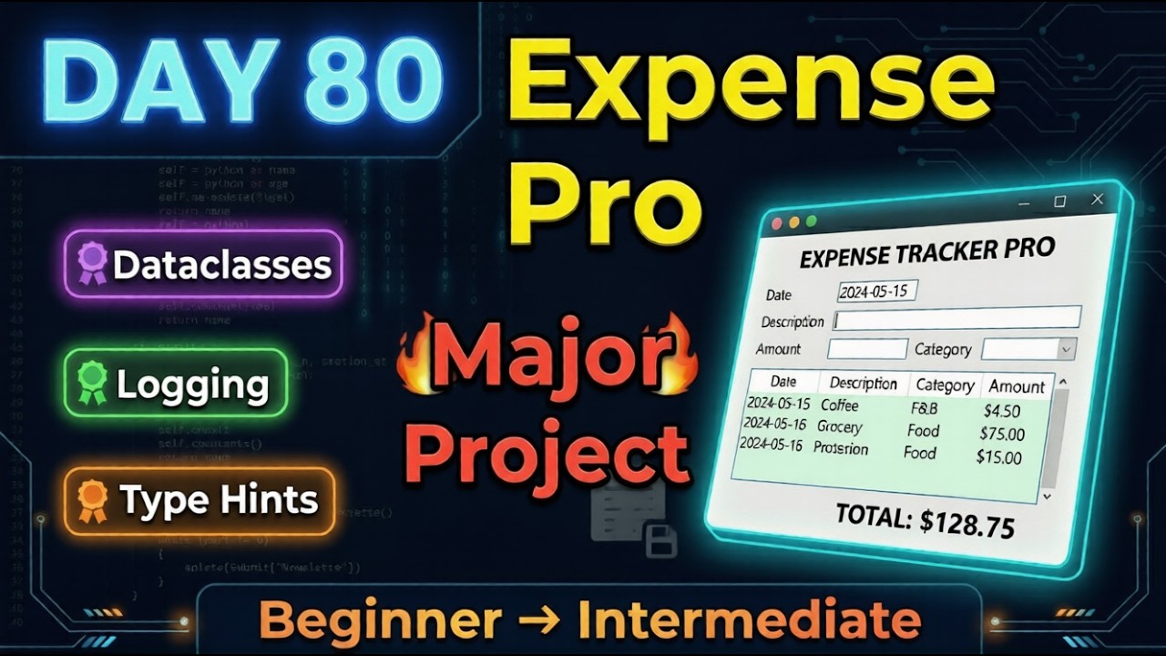 Real Python Major Project 🚀 | Expense Tracker | Day 80