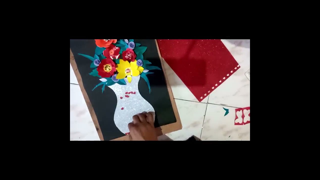 How to make a beautiful flower pot. School project activity. Flower pot make with craft paper.