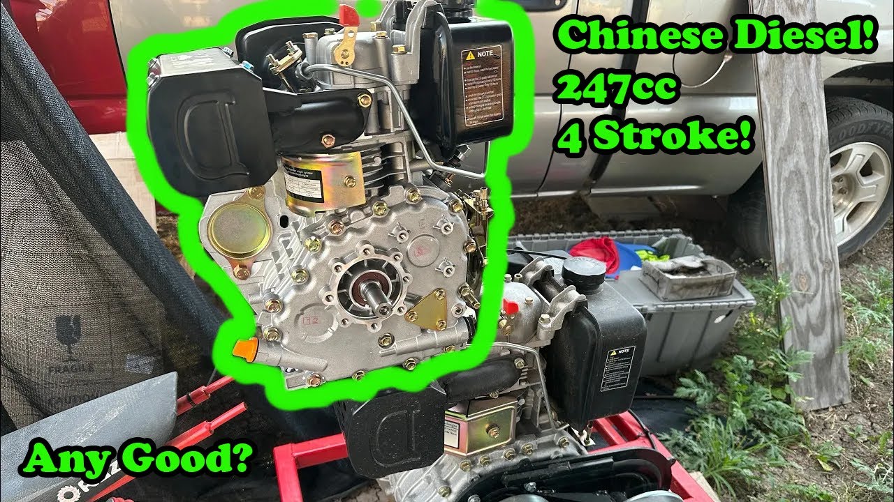 CHEAP 247cc Diesel Engine Unboxing, First start, Running On vegetable Oil 5 Hp!