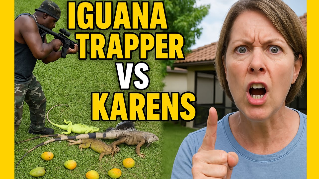 Florida Residents vs iguanas - iguana Trappers vs Karens (Mango Season 2025)