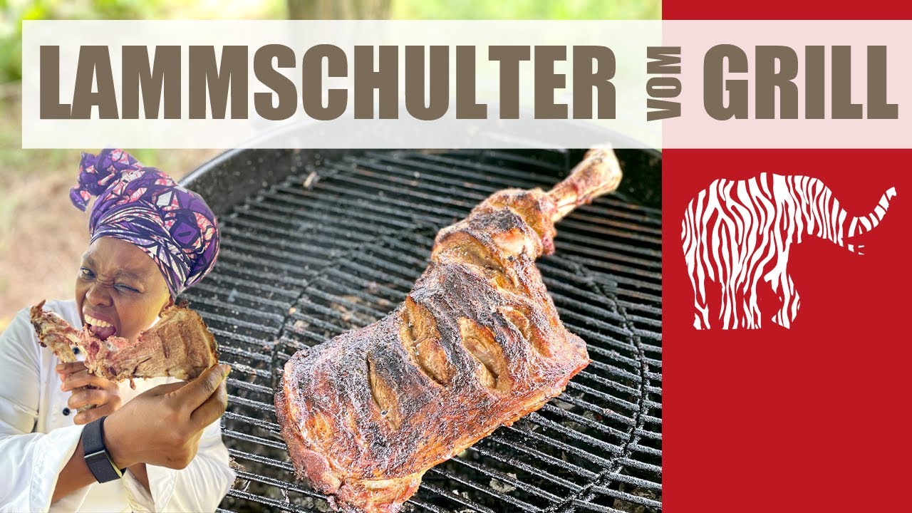 ganze Lammschulter - mariniert - vom Grill