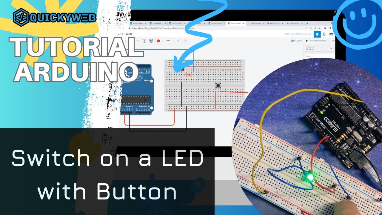 Arduino Tutorial – How to Control an LED with a Button (Simulation & Real Circuit)