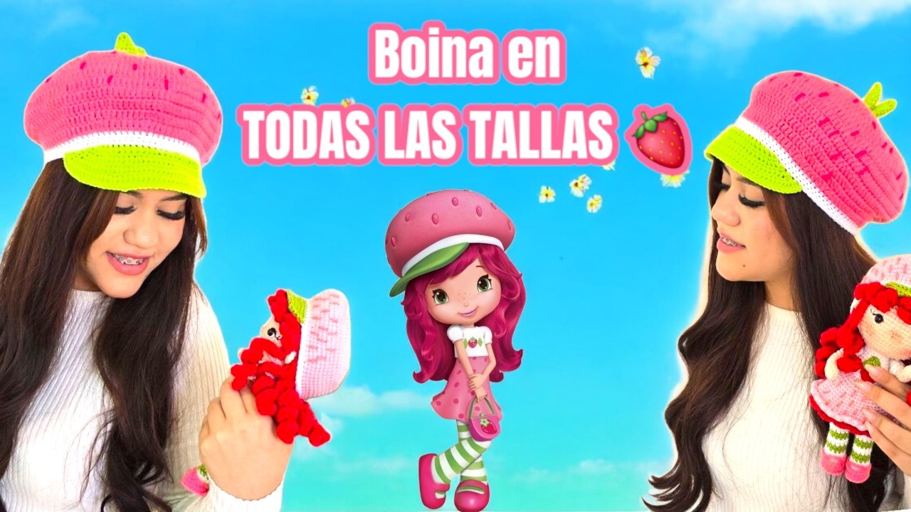 Crochet Boina 🍓 Súper Fácil | Estilo Fresita y Delicada 🧶