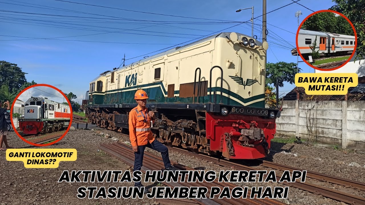 BANYAK MOMENT!! || AKTIVITAS HUNTING KERETA API DI STASIUN JEMBER