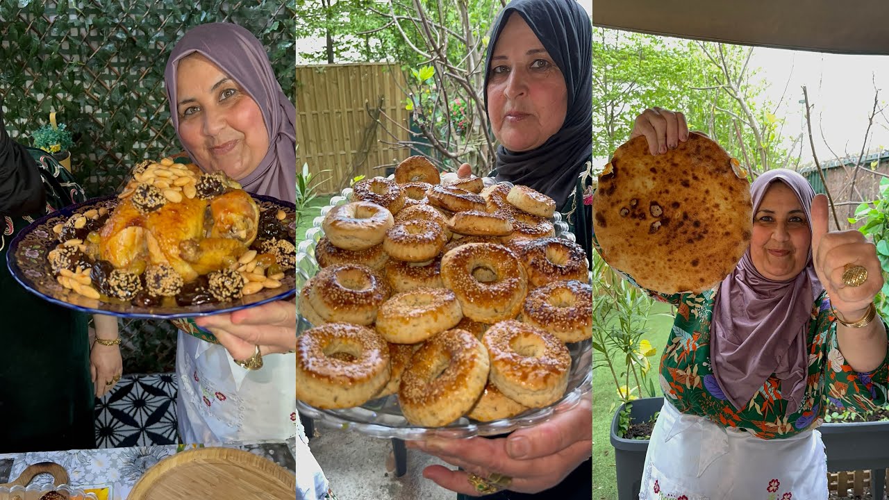 تحدينا جميع الوصفات بهذا الأطباق طاجين البرقوق +خبز مغنية وكعك الجزائري 🇩🇿