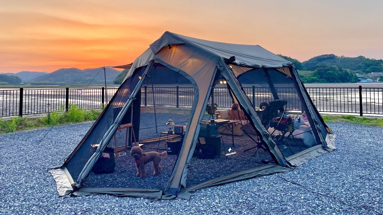 SOLO Camping с легкой и просторной надувной палаткой длиной 7 м | Безумное чувство открытости