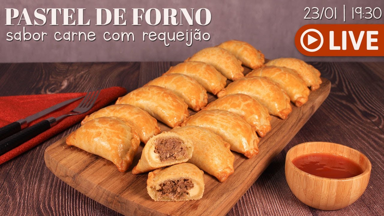 🔴 LIVE - PASTEL DE FORNO SABOR CARNE E REQUEIJÃO - Chef Silvia Nicolau