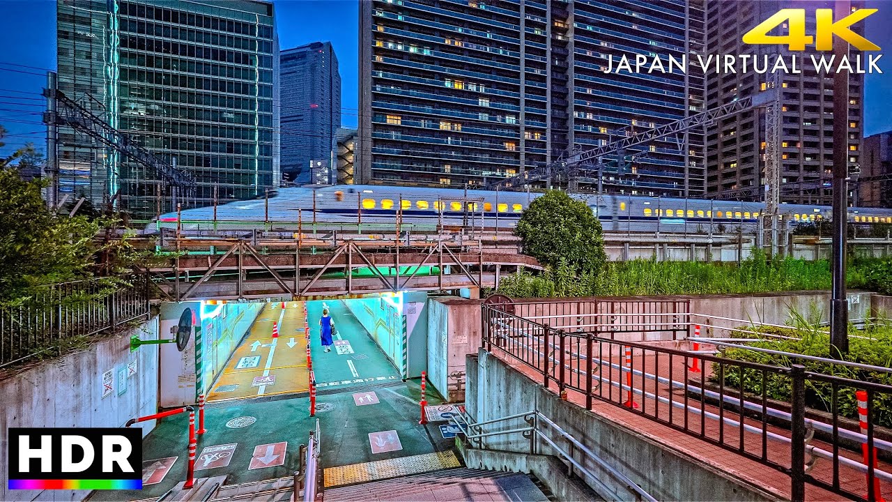 Japan: Tokyo Tamachi, Daimon Evening Walk • 4K HDR