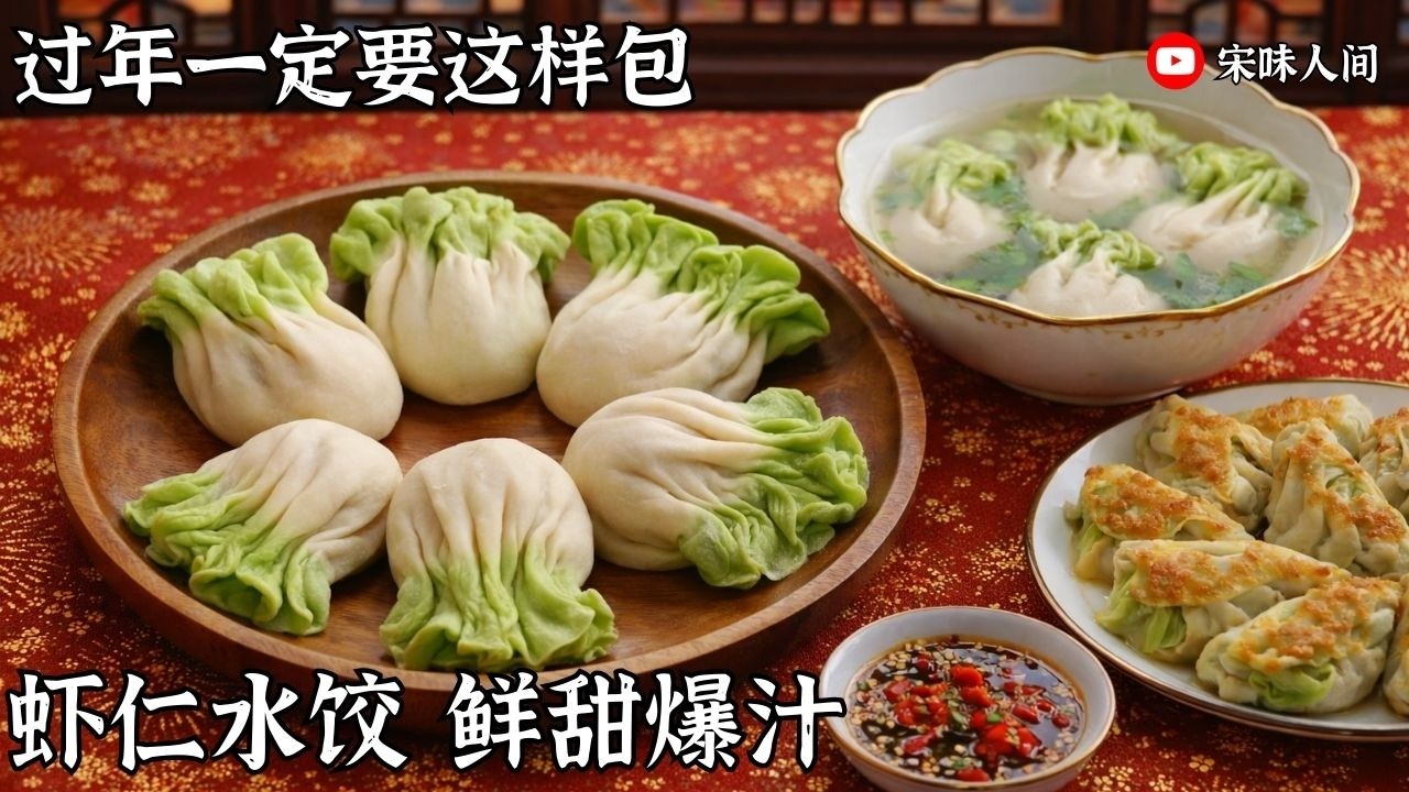 百财到家 白菜造型虾仁水饺 过年必做招财年菜 
