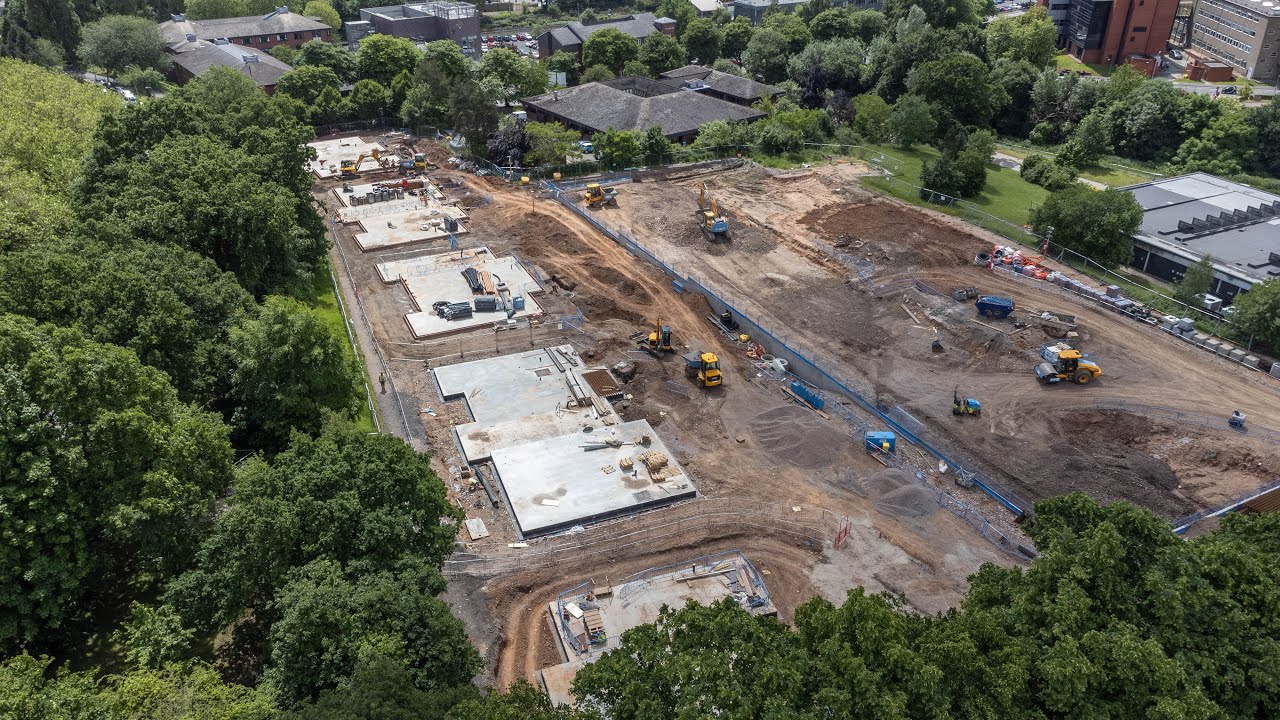Drone video of Equans Pritchatts Park Village construction site, 6th visit, 10th June 2022