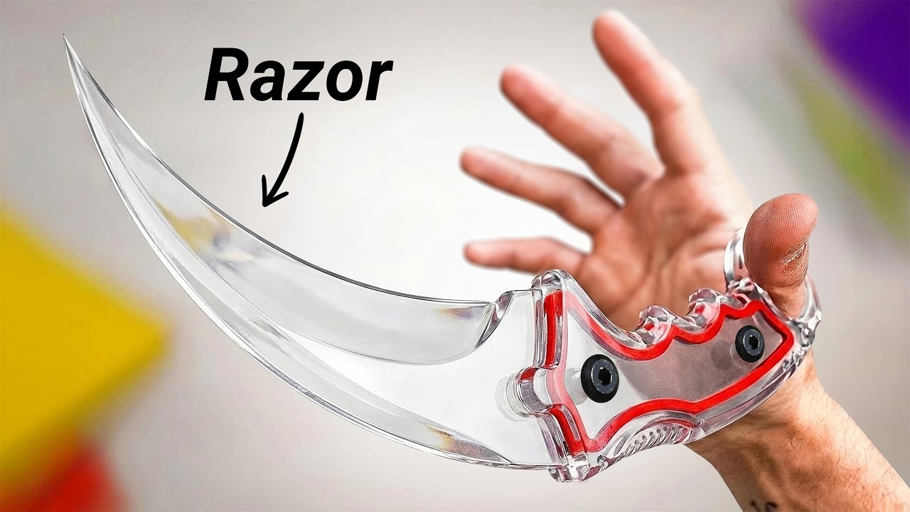 I Made a Transparent Karambit Knife (it's sharp)