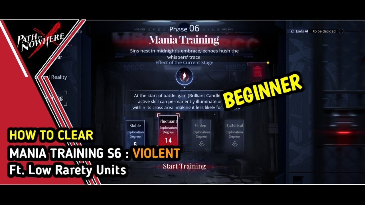 Path To Nowhere Mania Training S6 Violent Guide For Beginner, Easy Sinners