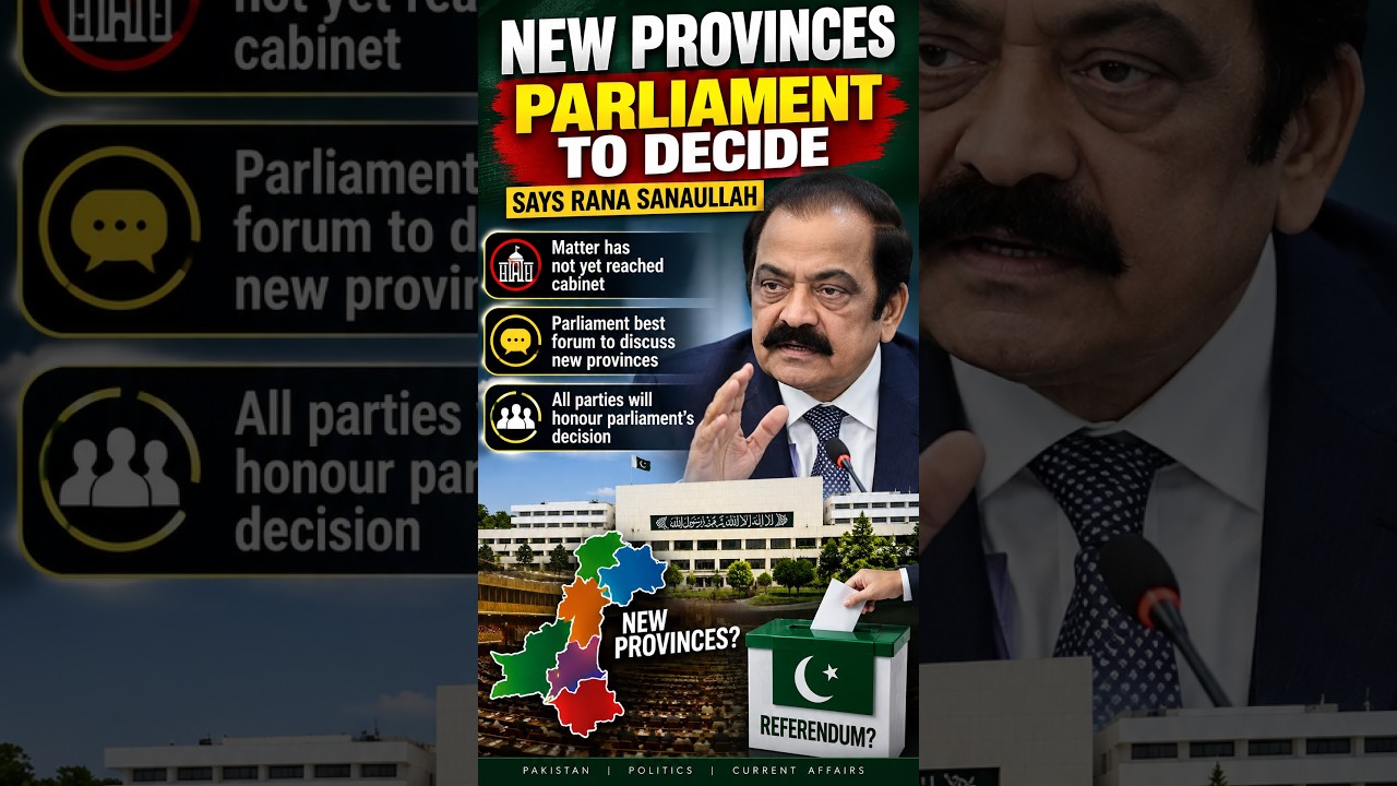 Pakistan New Provinces Debate: Parliament to Decide on Referendum, Says Rana Sanaullah