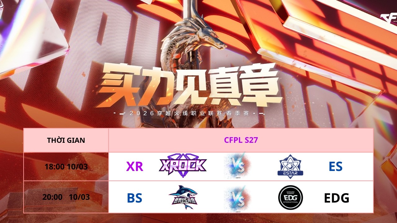 CFPL S27: XROCK vs ESTAR       BAISHA vs EDG