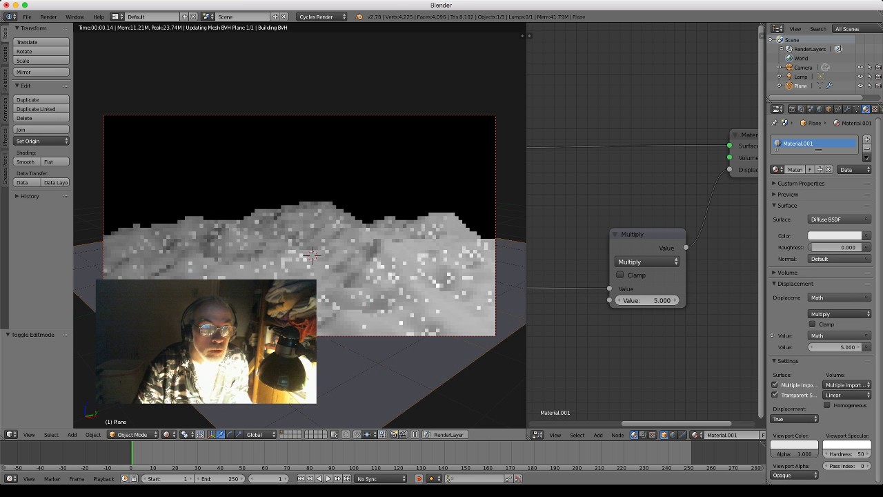 Basic Micro-polygon subdivision with introduction to displacement in cycles in blender