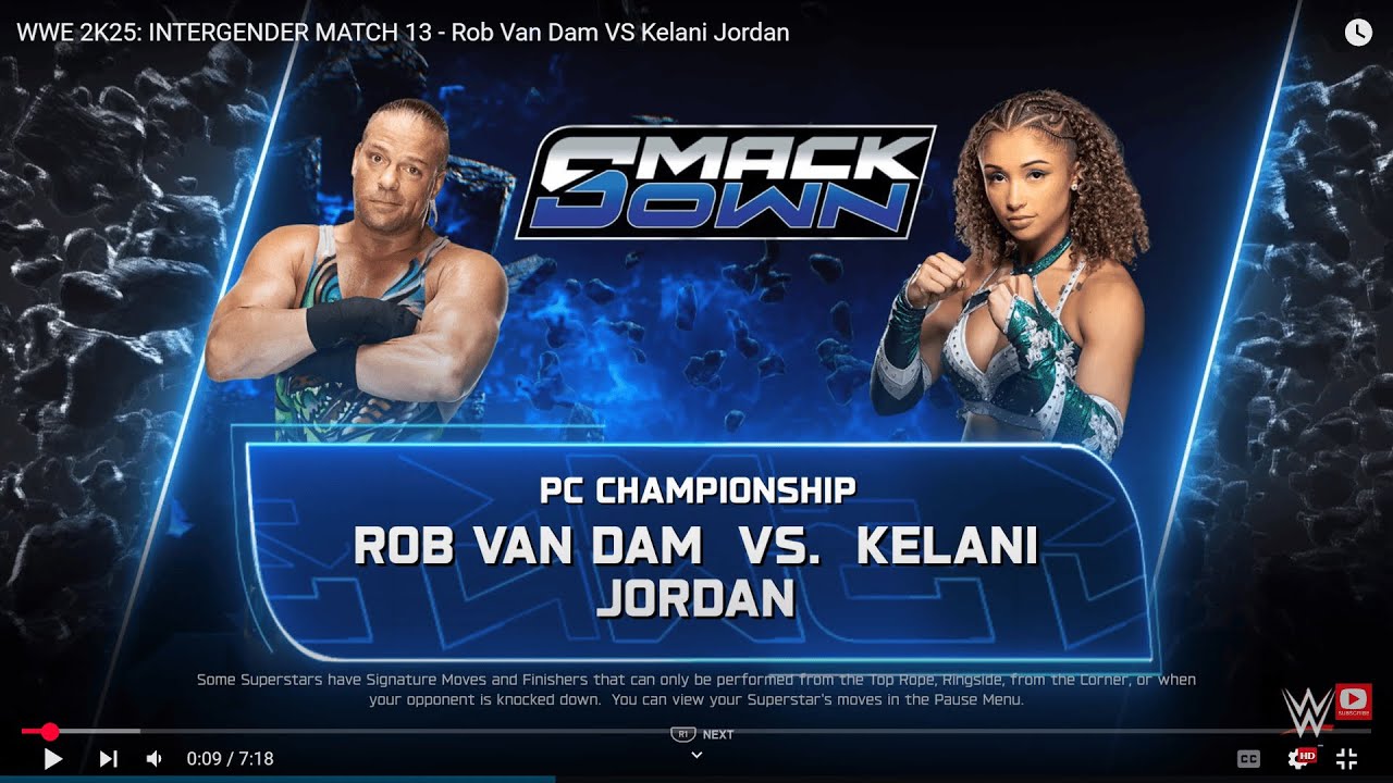 WWE 2K25: INTERGENDER MATCH 13 - Rob Van Dam VS Kelani Jordan