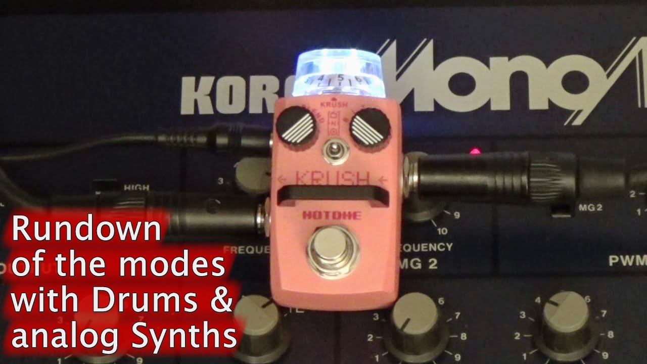 Hotone KRUSH Bitcrusher/Sample Rate Reducer Demo (with synthesizers)