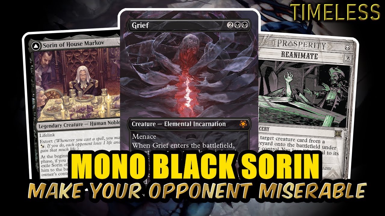 Mono Black Scamming With New Sorin! Making Opponents Miserable! | Timeless BO3 Ranked | MTG Arena