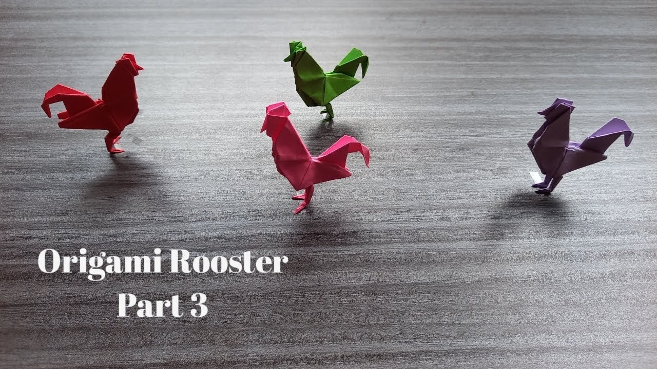 Origami Rooster Part 3/ Origami Animal/ How To Make Origami Rooster