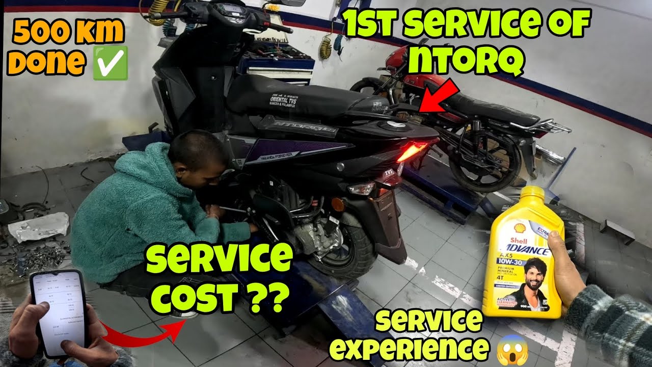 Ntorq first service After 500km (Done) How to do perfect service of bike & scooty