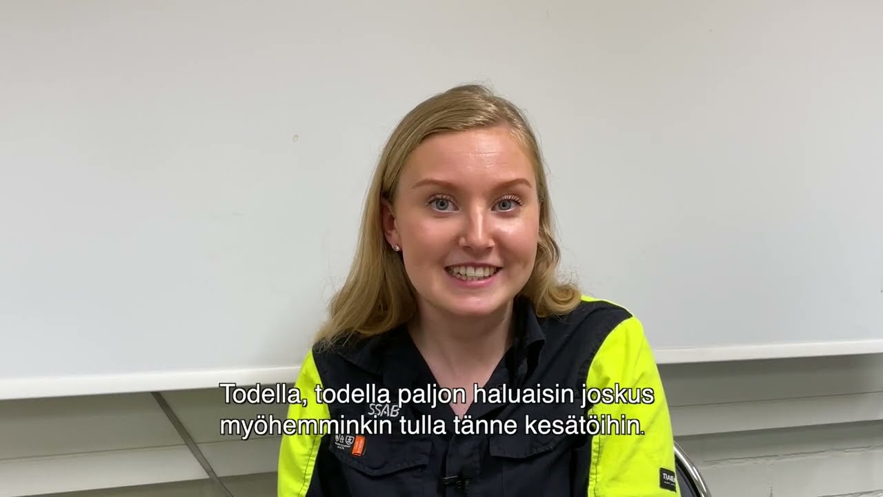Kesätöissä SSAB:n Raahen tehtaan terästuotannossa - Hilla Haukkamaa