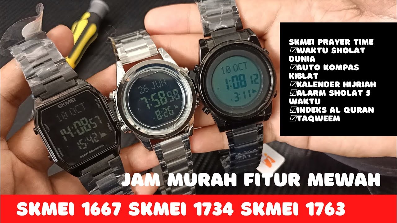 Review Singkat Jam Jadwal Sholat SKMEI 1667 SKMEI 1734 SKMEI 1763 Prayer Time