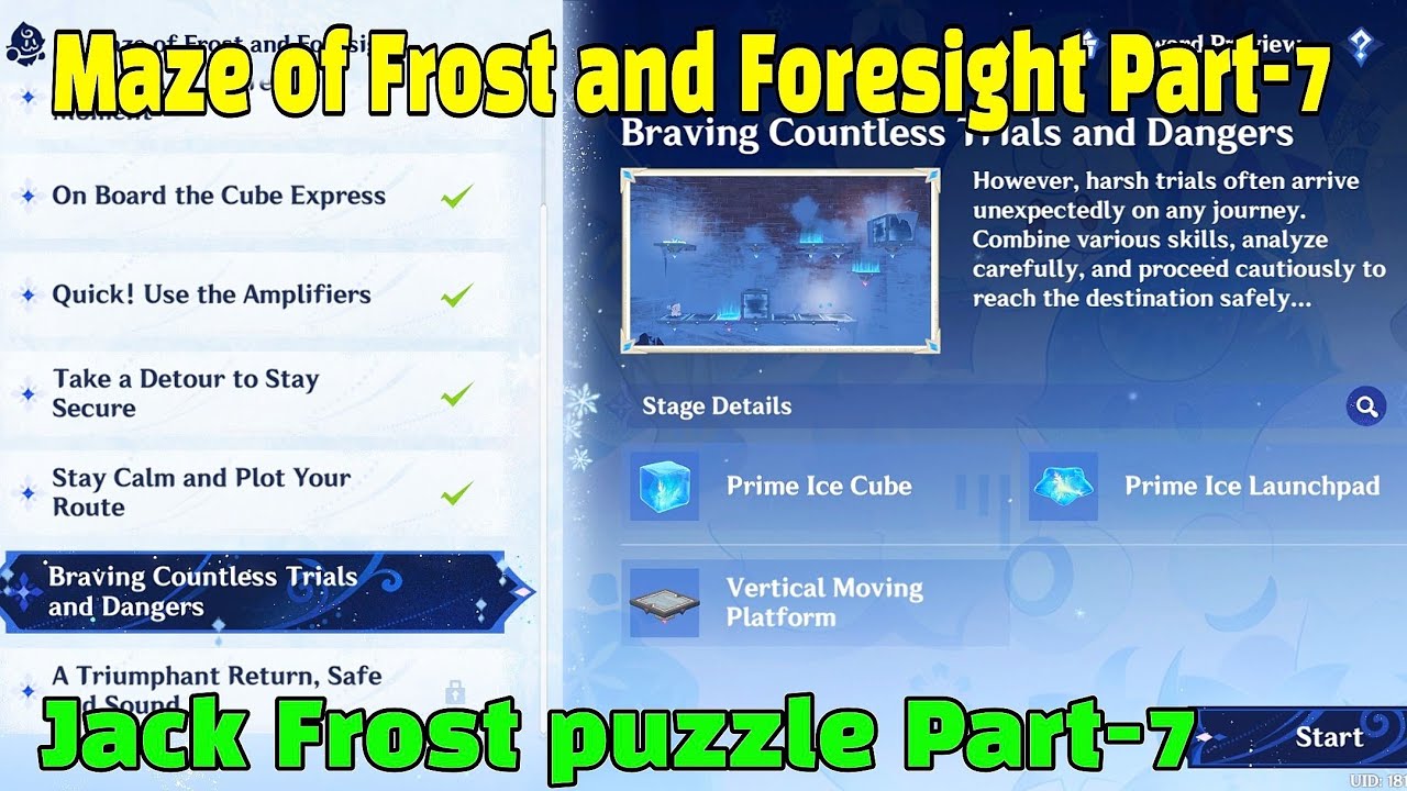 Maze of Frost and Foresight event genshin impact |Jack Frost puzzle Solved Part-7 | New event
