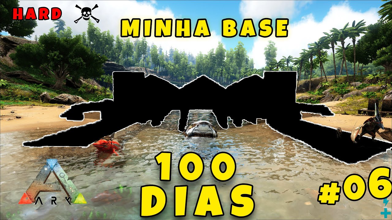 100 Dias no ARK – Mas Eu Domei um Tubarão… e Construí Nossa Base 🦈 | EP.06