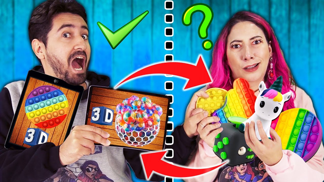 TROCAS DE FIDGET TOYS 3D vs VIDA REAL