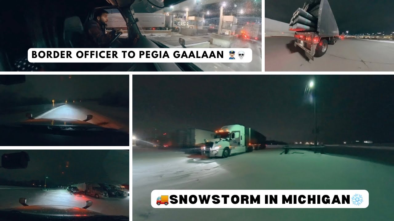 Ep 2: Dekhde dekhde mahol badal gyaa | Driving in snowstorm 🚚❄️ | Border officer gusse hogya 👮🏻‍♂️😡