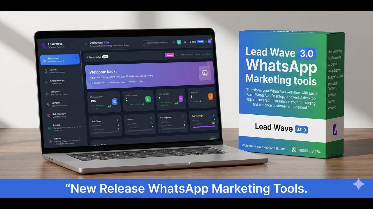 Lead Wave 3.0: The Ultimate WhatsApp Marketing & Automation Tool [Free Trial] WASender 3.8.0