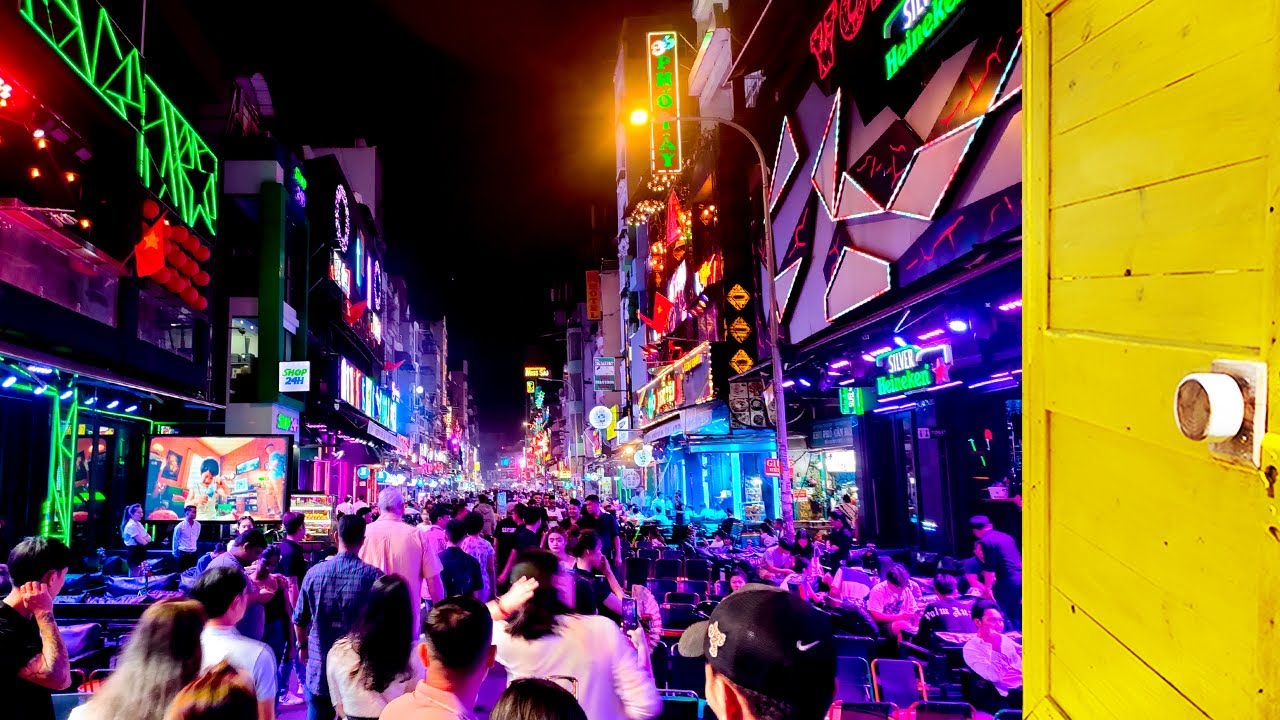 【Spacer 4K】Bui Vien Street - Ho Chi Minh - Wietnam / Szalona noc w centrum Sajgonu