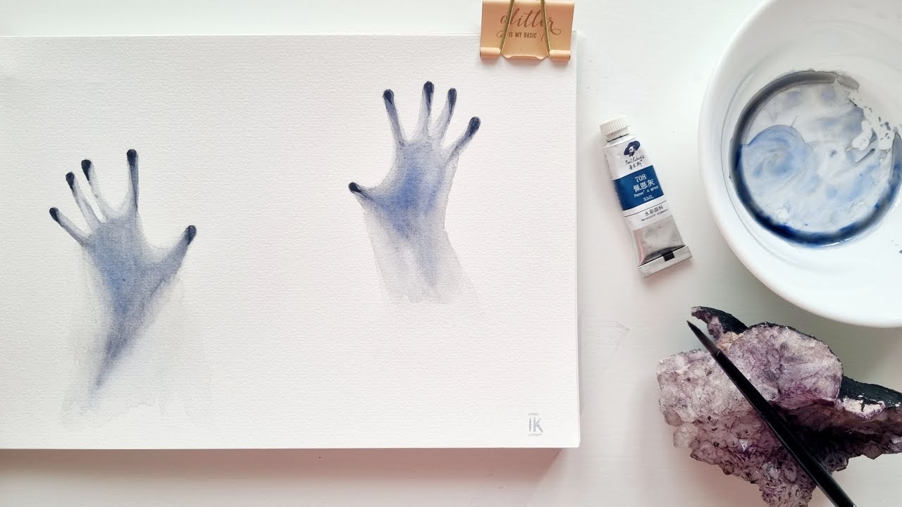 Easy Ghost Watercolor Painting Tutorial - Helloween Edition!