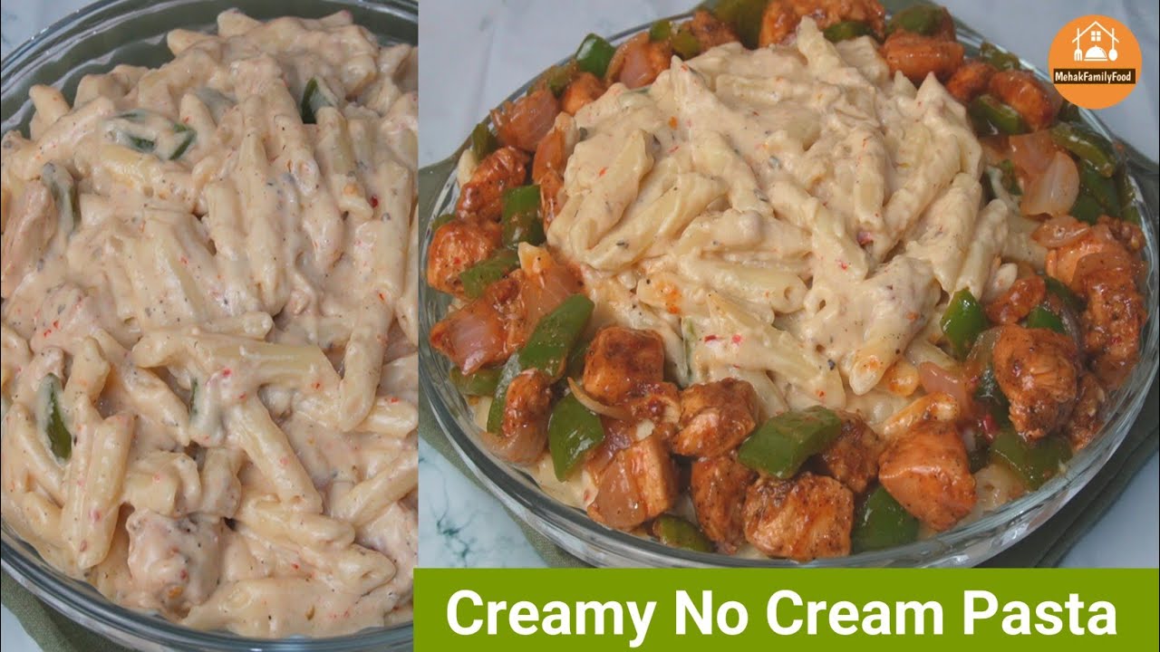 Creamy No Cream Pasta with Chicken Platter Recipe | White Sauce Pasta Recipe | Mehak Family Food