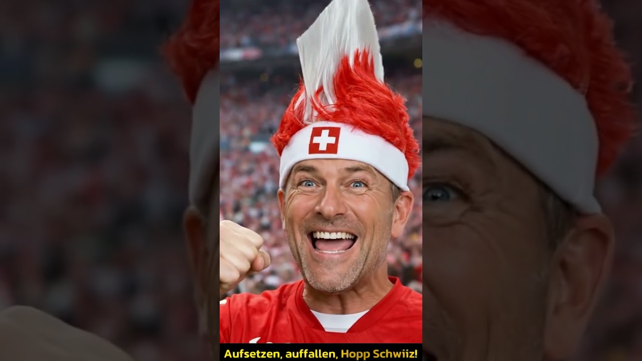 Diese Schweiz Fan Perücke für 20 CHF fällt garantiert auf 🇨🇭