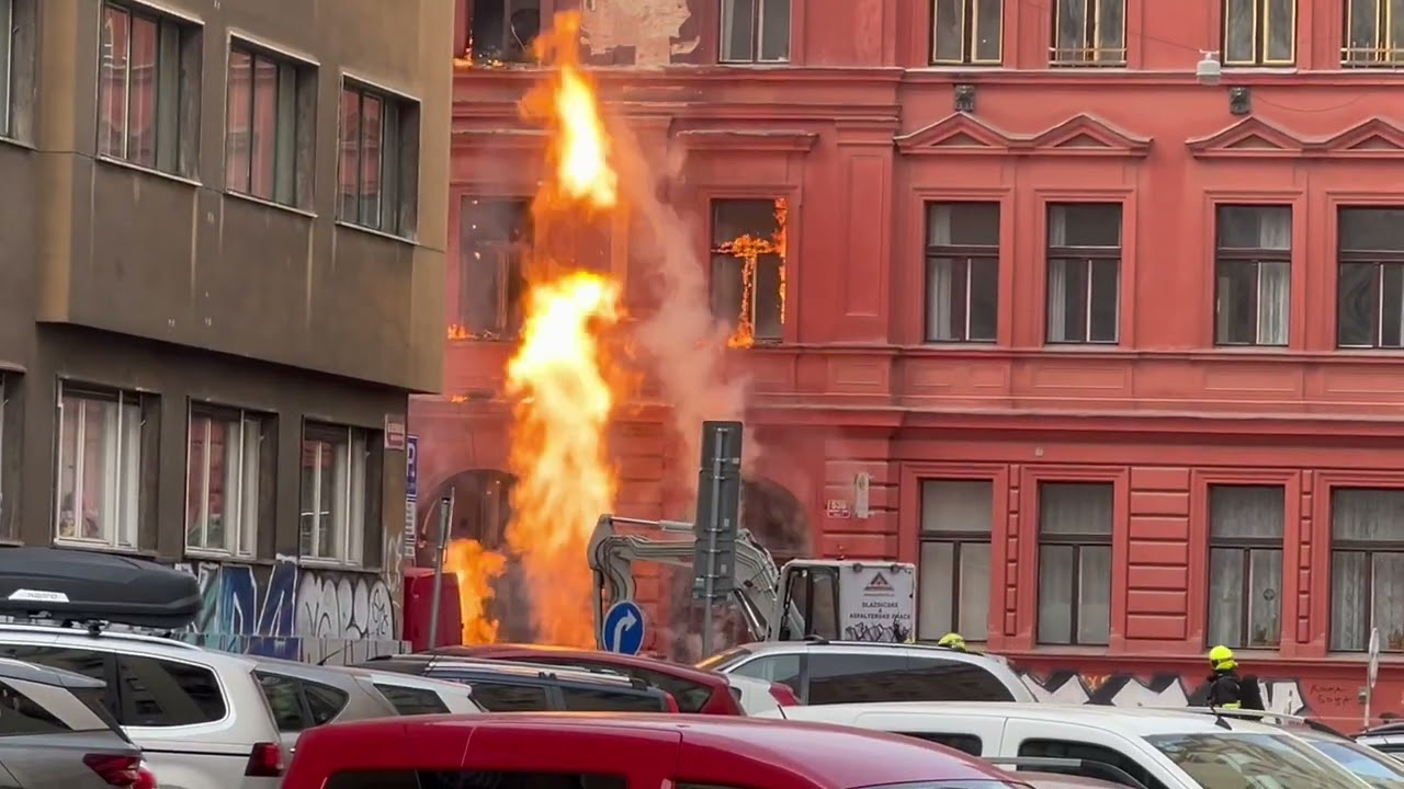 Very dangerous gas fire - Prague Holesovice 10.03.2026